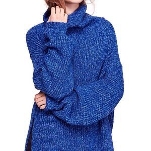 NWT FREE PEOPLE ELEVEN RIBBED KNIT SIDE SLIT TURTLENECK SWEATER
